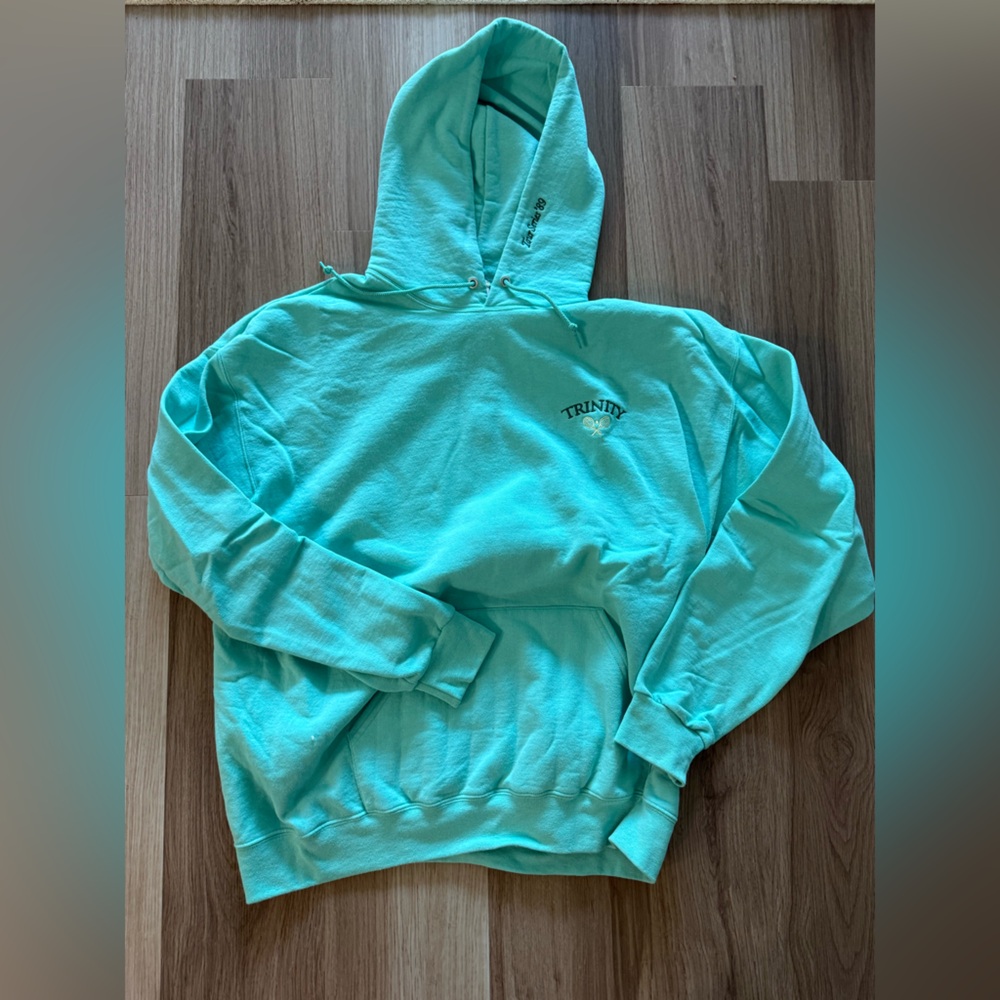 Turquoise Trinity Hoodie with Small Embroidered Logo